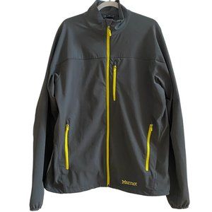 Marmot Tempo M3 Softshell Gray Yellow Gorpcore Water Resistant Outdoor Jacket-XL